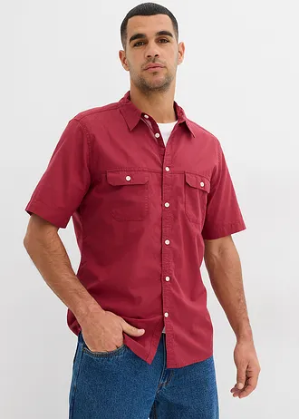 Licht overhemd met korte mouwen • pruimrood • bonprix online shop