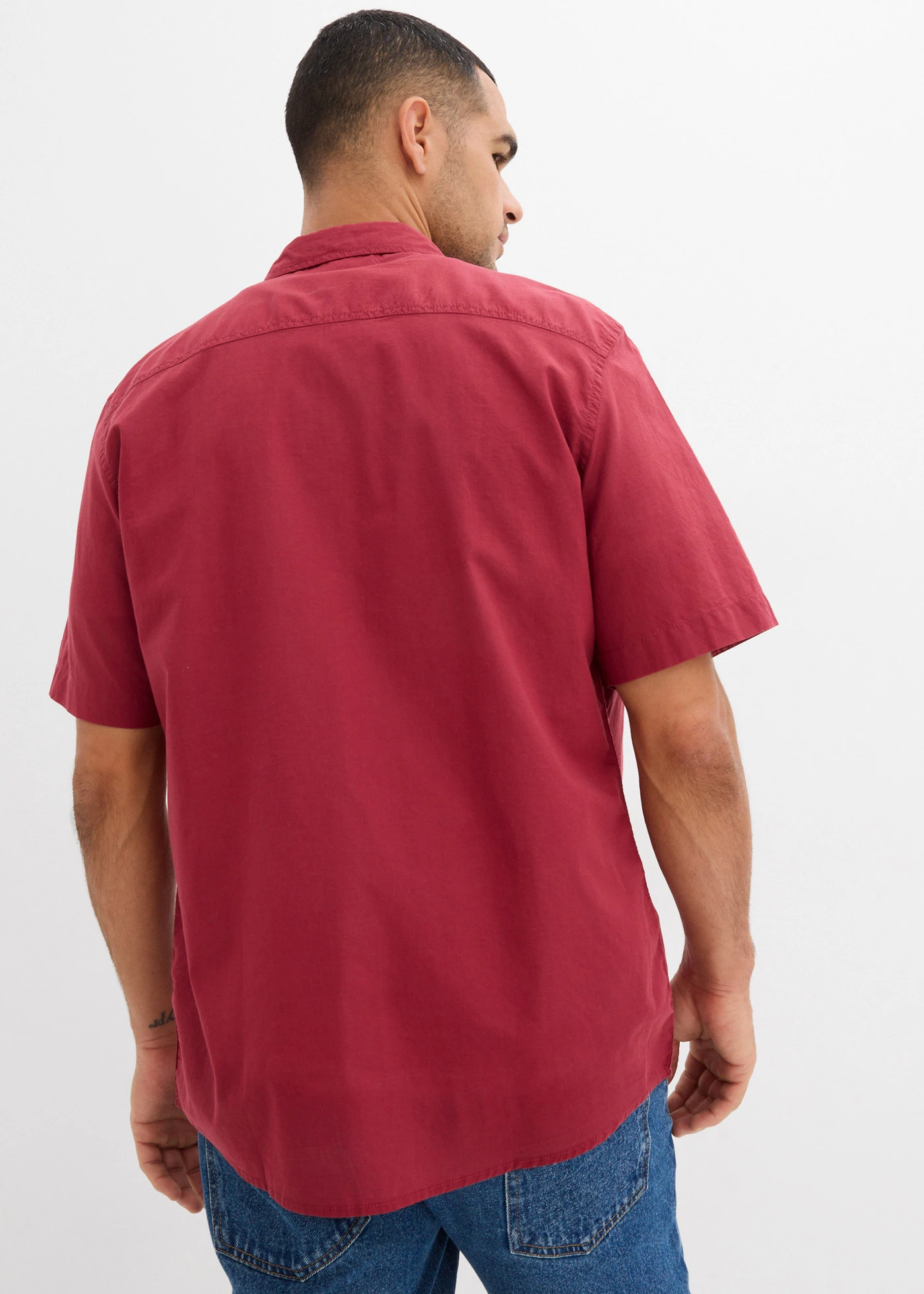 Licht overhemd met korte mouwen • pruimrood • bonprix online shop