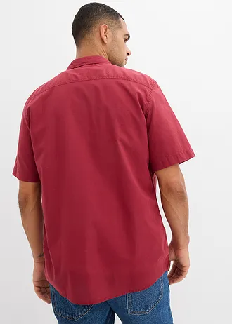 Overhemd met korte mouwen van puur katoen • pruimrood • bonprix online shop