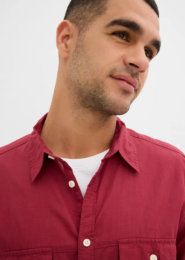 Chemise manches courtes 100% coton • rouge prune • product-page.page-title-suffix