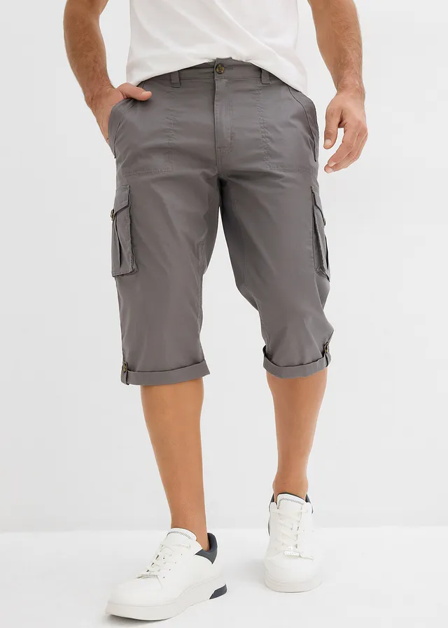 Lange bermuda met cargozakken, regular fit