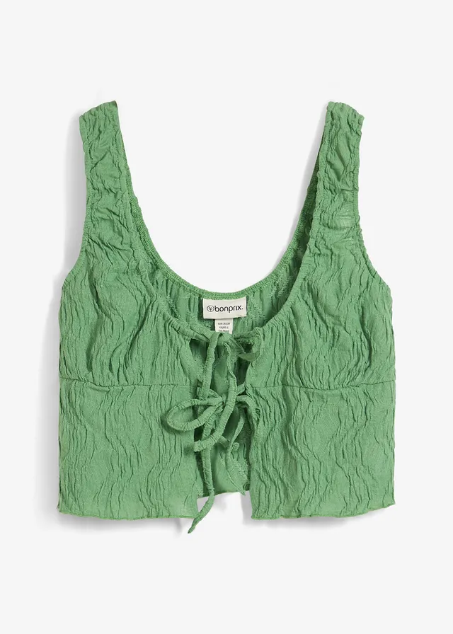 Top met veterdetail in gestructureerde look
