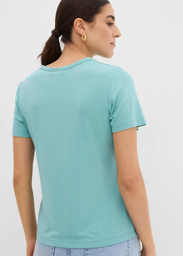 T-shirt en viscose fluide, Couleur: turquoise clair