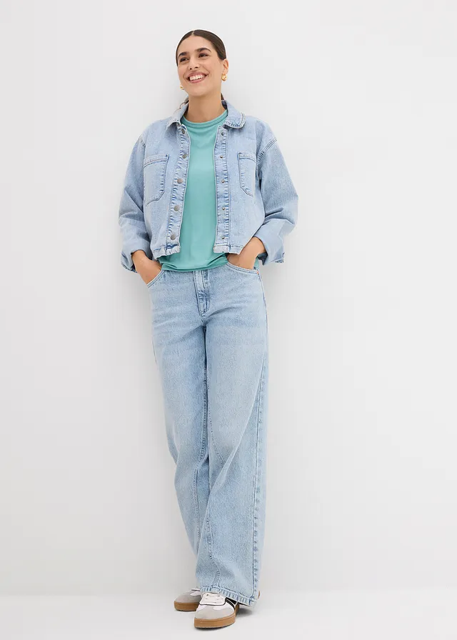 T-shirt en viscose fluide, Couleur: turquoise clair