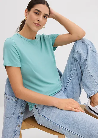 T-shirt en viscose fluide • turquoise clair • Boutique bonprix