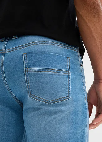 Bermudy z džínové teplákoviny, Slim Fit (2 ks v balení) • tmavě modrý denim/světle modrý denim • bonprix obchod