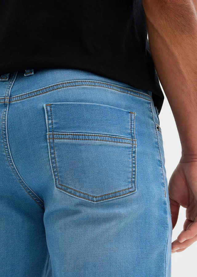 Lot de 2 bermudas en molleton effet jean, slim • bleu foncé denim+bleu clair denim • product-page.page-title-suffix