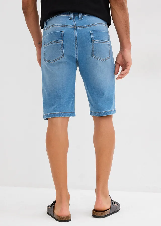 Lot de 2 bermudas en molleton effet jean, slim • bleu foncé denim+bleu clair denim • product-page.page-title-suffix