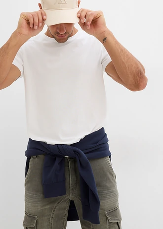 Regular fit sweat jeans bermuda • grijs denim/donkerolijfgroen • bonprix online shop