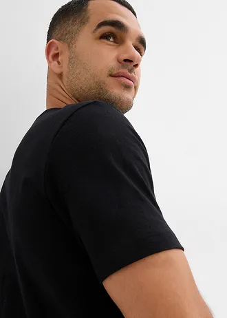 T-shirt van vlamgaren • zwart met print • bonprix online shop