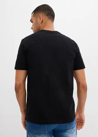 T-shirt van vlamgaren • zwart met print • bonprix online shop