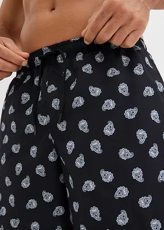 Pánské koupací šortky • černo-přírodní bílá s kašmírovým vzorem • bonprix obchod