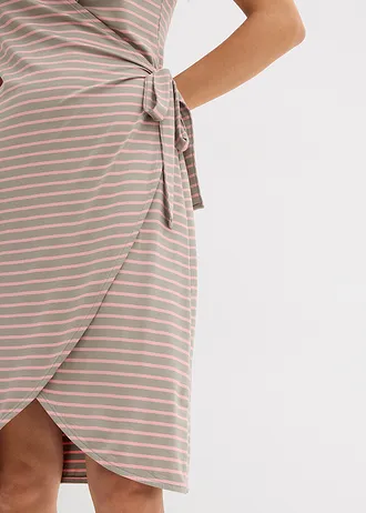 Zavinovací šaty ze splývavé směsi viskózy s elastanem • antická růžovo-mořské řasy s proužky • bonprix obchod