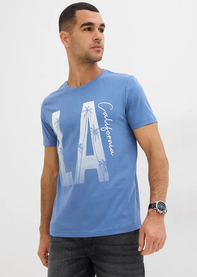 T-shirt Slim 100% coton • bleu jean imprimé • product-page.page-title-suffix