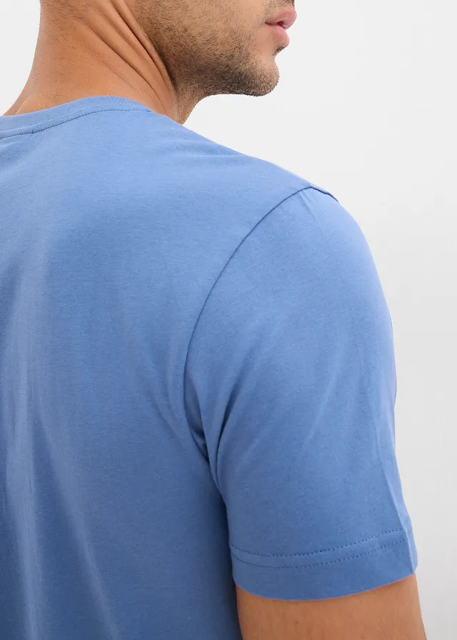 T-shirt Slim 100% coton • bleu jean imprimé • product-page.page-title-suffix