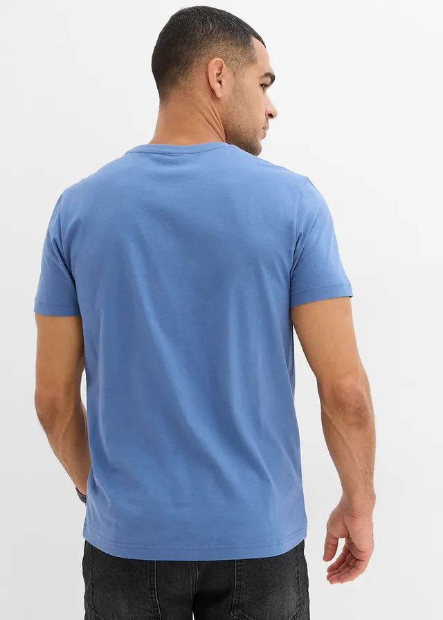 T-shirt Slim 100% coton • bleu jean imprimé • product-page.page-title-suffix