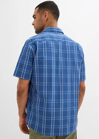 Košile s krátkým rukávem, z čisté bavlny • světlá indigo-přírodní bílo-nebesky modrá kostkovaná • bonprix obchod