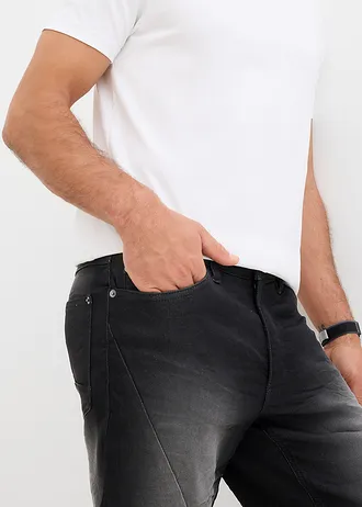 Bermudy z džínové teplákoviny, Relaxed Fit • černý denim used • bonprix obchod