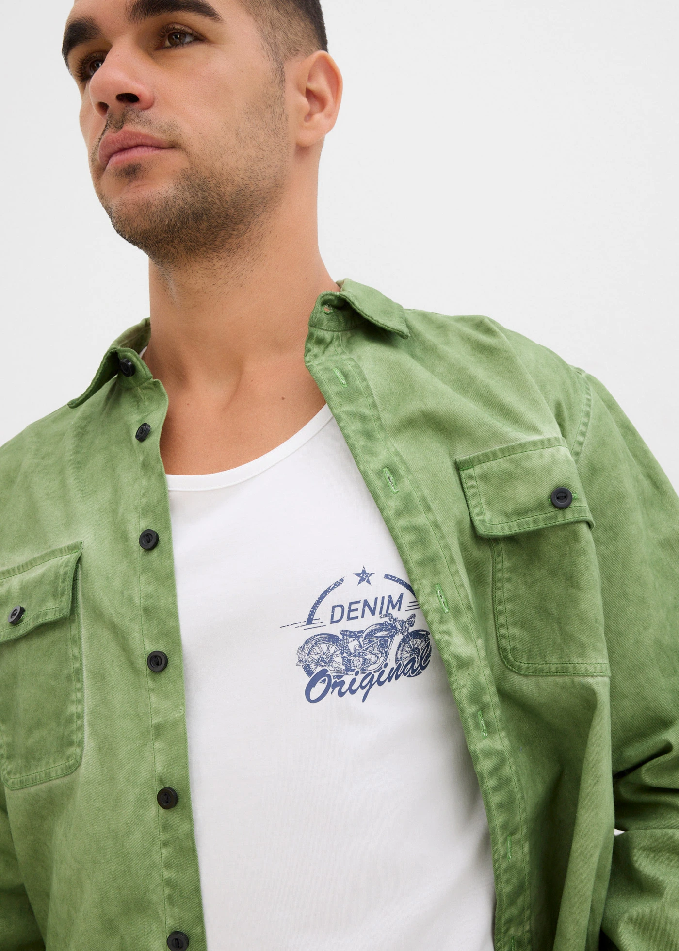 Lot de 3 débardeurs • blanc + indigo + gris chiné imprimé • Boutique bonprix