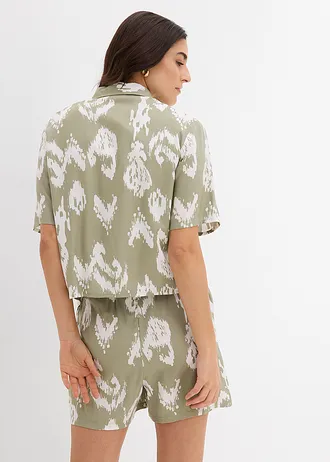 Viskózová halenka s etno potiskem, barva: mořské řasy-přírodní bílá s potiskem