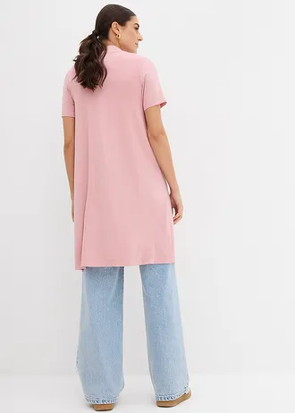 Shirtvest in een zachte viscosemix, Kleur: asroze