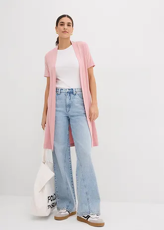 Shirtvest in een zachte viscosemix, Kleur: asroze