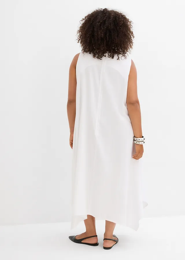 Robe débardeur en viscose mélangée, Couleur: blanc