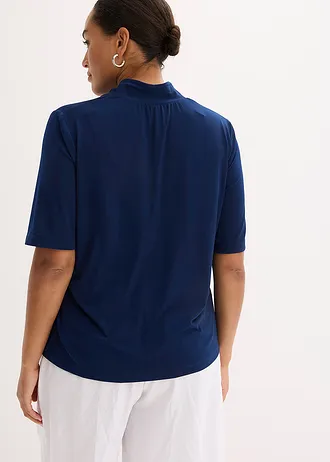 Tričko s kalichovým límcem, barva: tmavě modrá