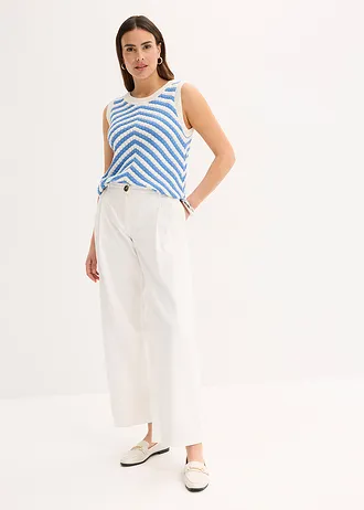 Gebreide top, Kleur: middenblauw/wolwit, andere kleuren