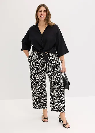 Lněná halenka, barva: černá