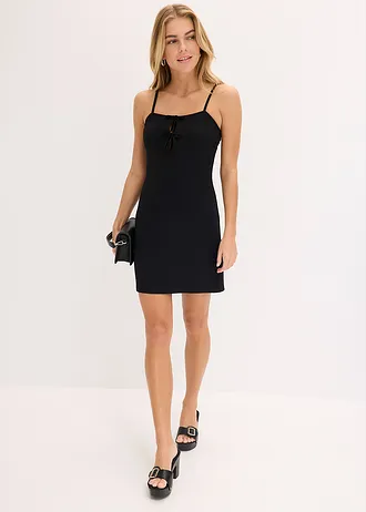 Minišaty se sametovou mašličkou, barva: černá