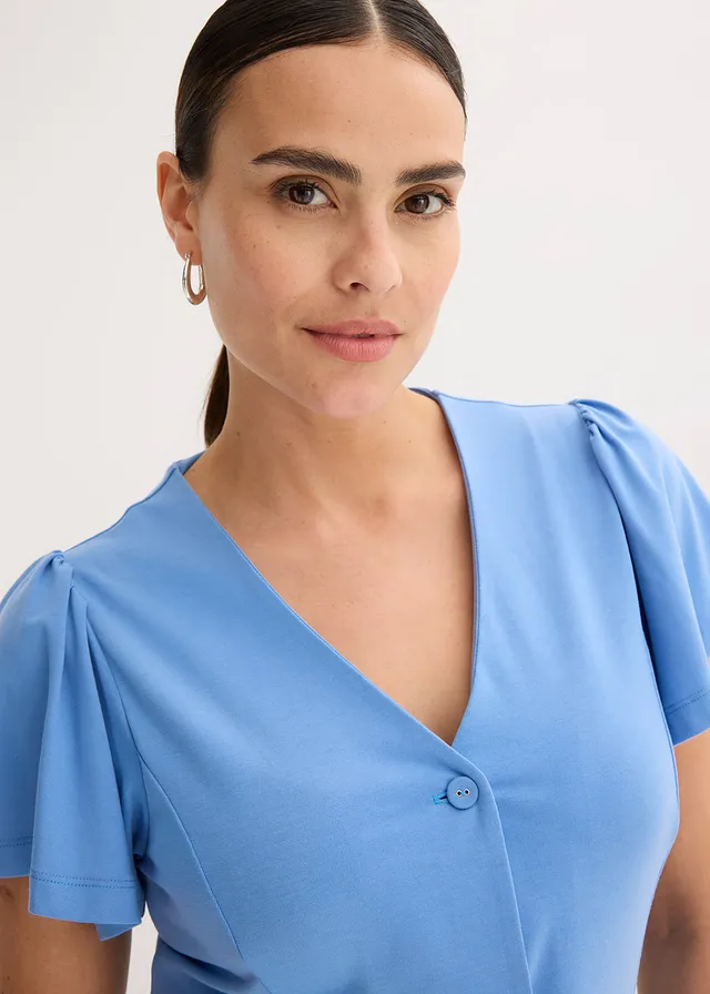 Robe fendue en jersey • bleu moyen • product-page.page-title-suffix