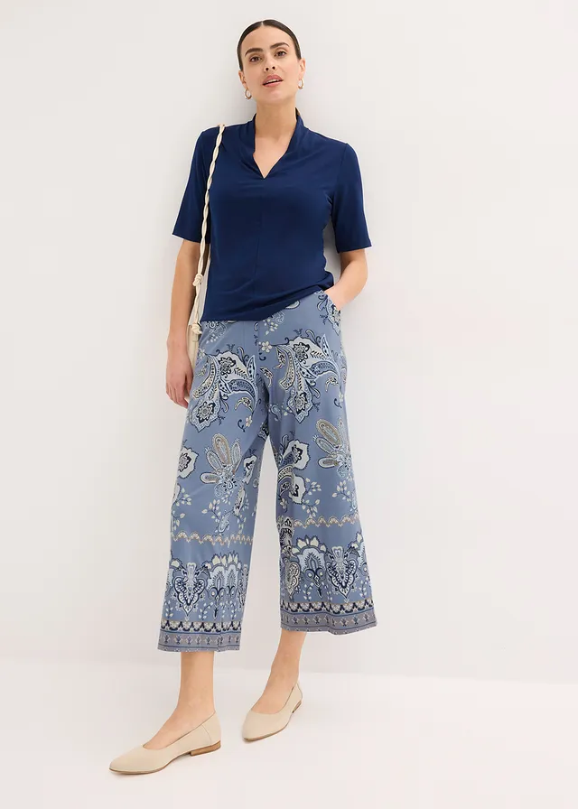 Shirt met een kelkkraag, Kleur: donkerblauw