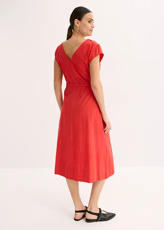 Robe en popeline de coton avec cordon • fraise • Boutique bonprix