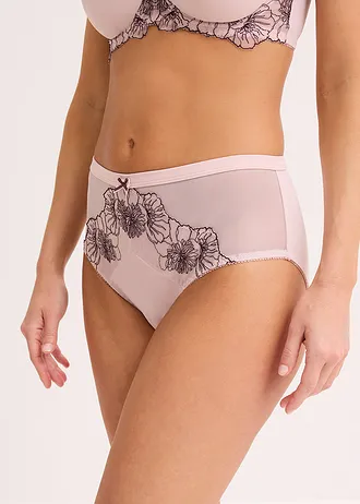 Maxikalhotky s jemnou výšivkou, barva: matně růžovo-bobulová