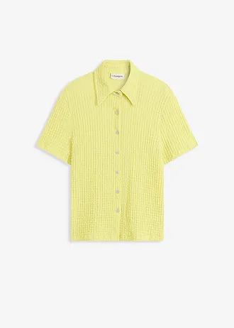 Blouse met structuur, Kleur: citrusgeel