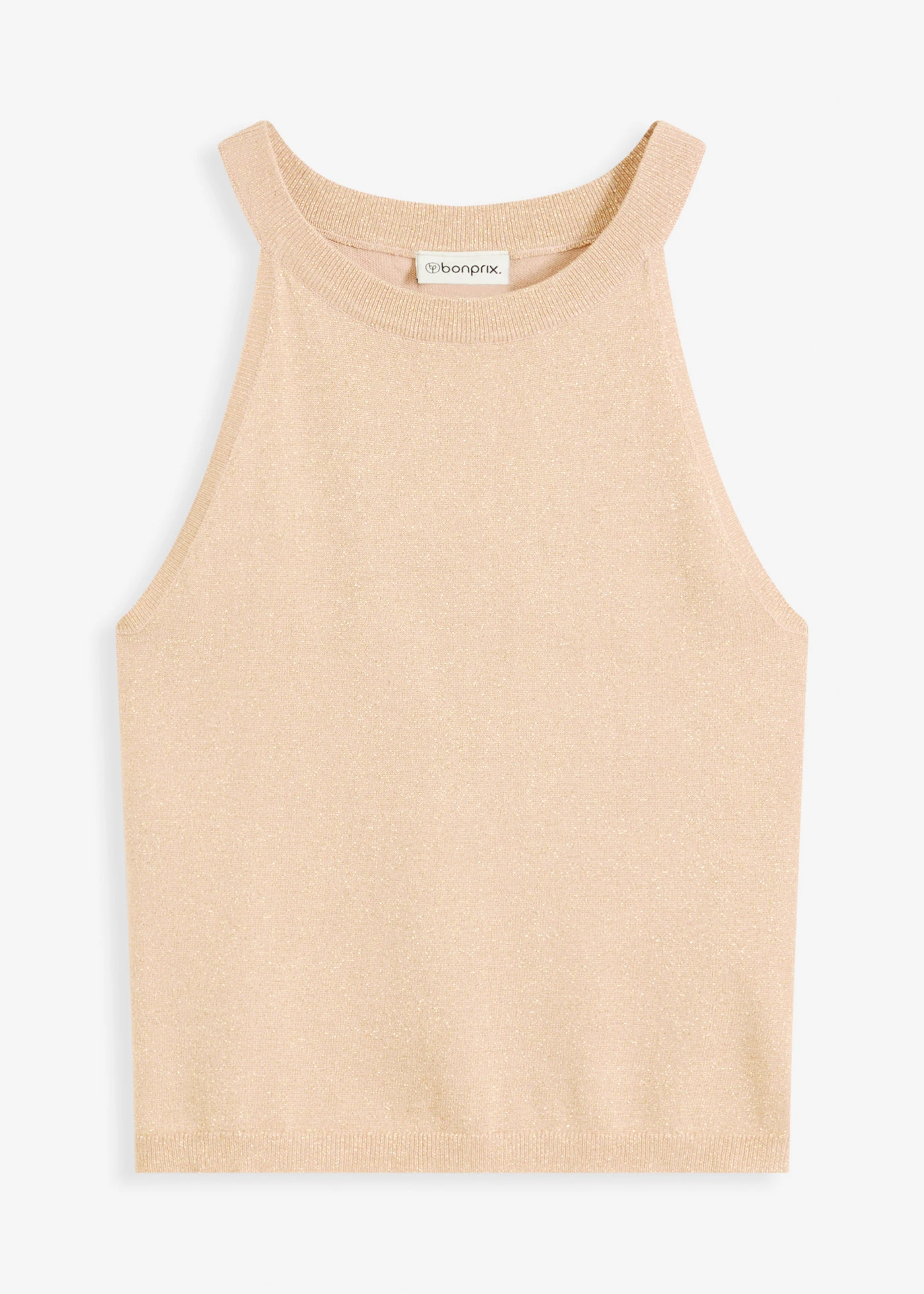 Pletený top s metalickým efektem • matně béžovo-zlatá • bonprix obchod
