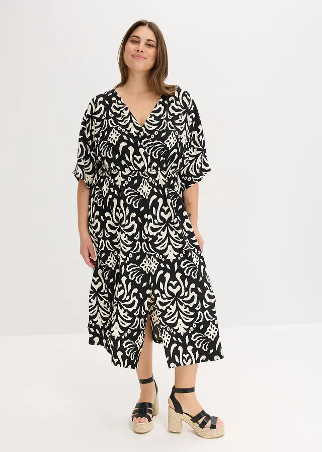 Robe en jersey, Couleur: noir / blanc