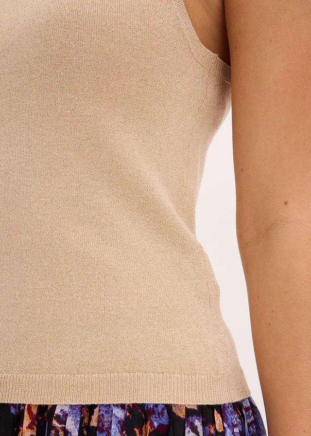 Top en maille métallisée • beige mat/doré • product-page.page-title-suffix