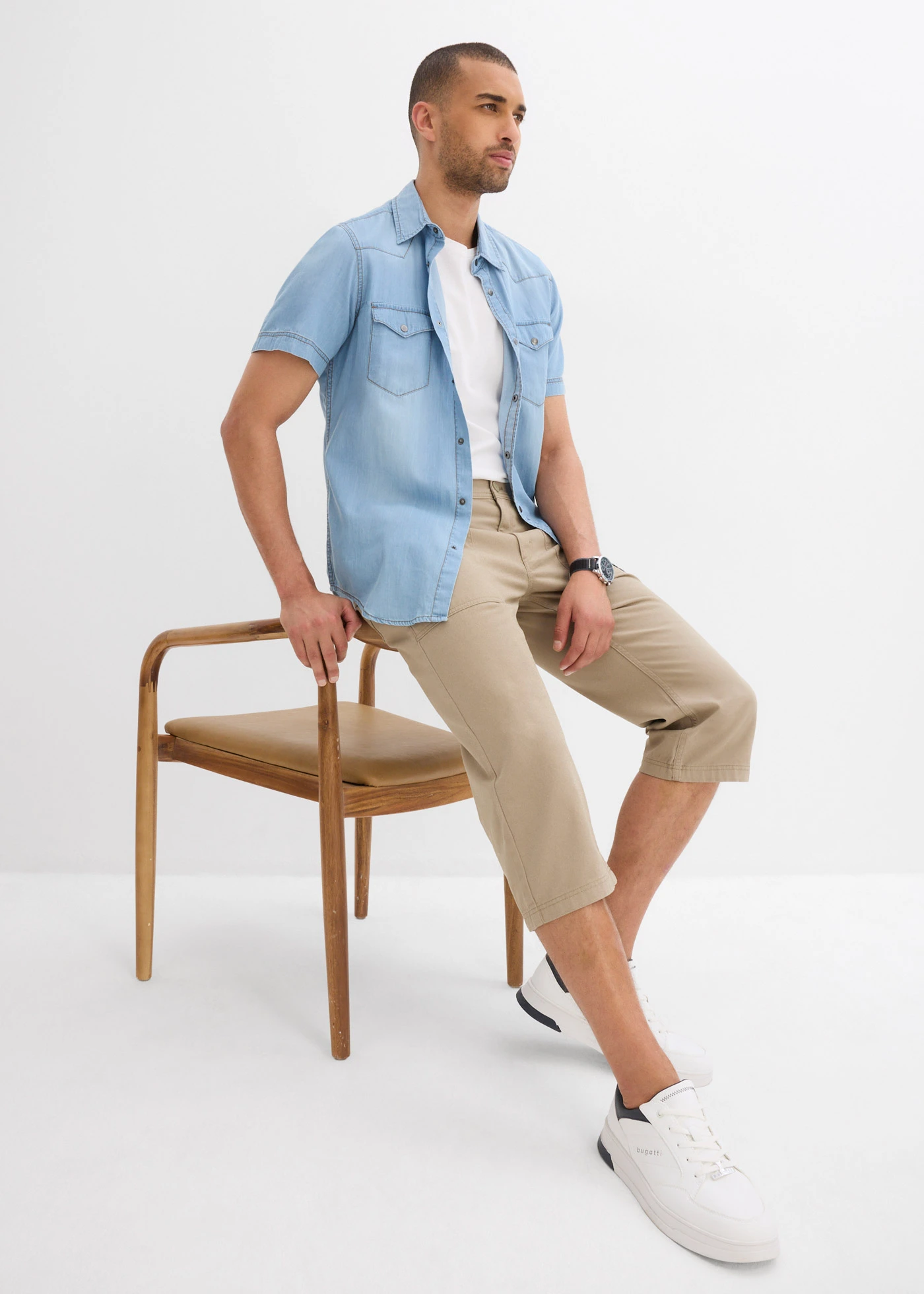 Lange bermuda met opgestikte zakken, regular fit • new kaki • bonprix online shop