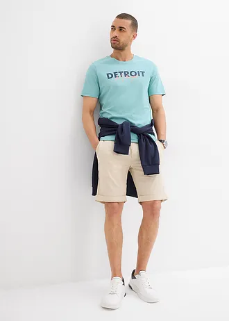 T-shirt 100% coton • turquoise clair imprimé • Boutique bonprix