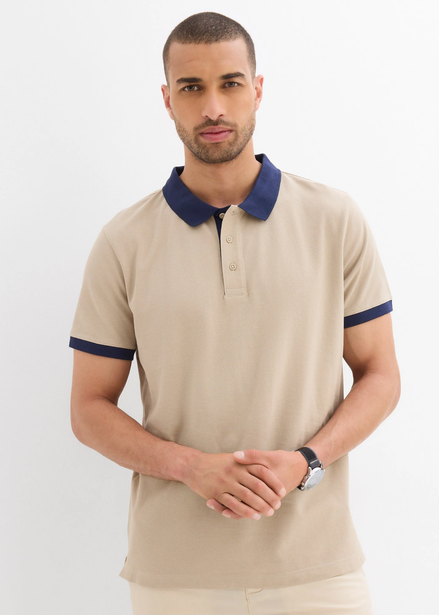 Piqué poloshirt van biologisch katoen • sand • bonprix online shop
