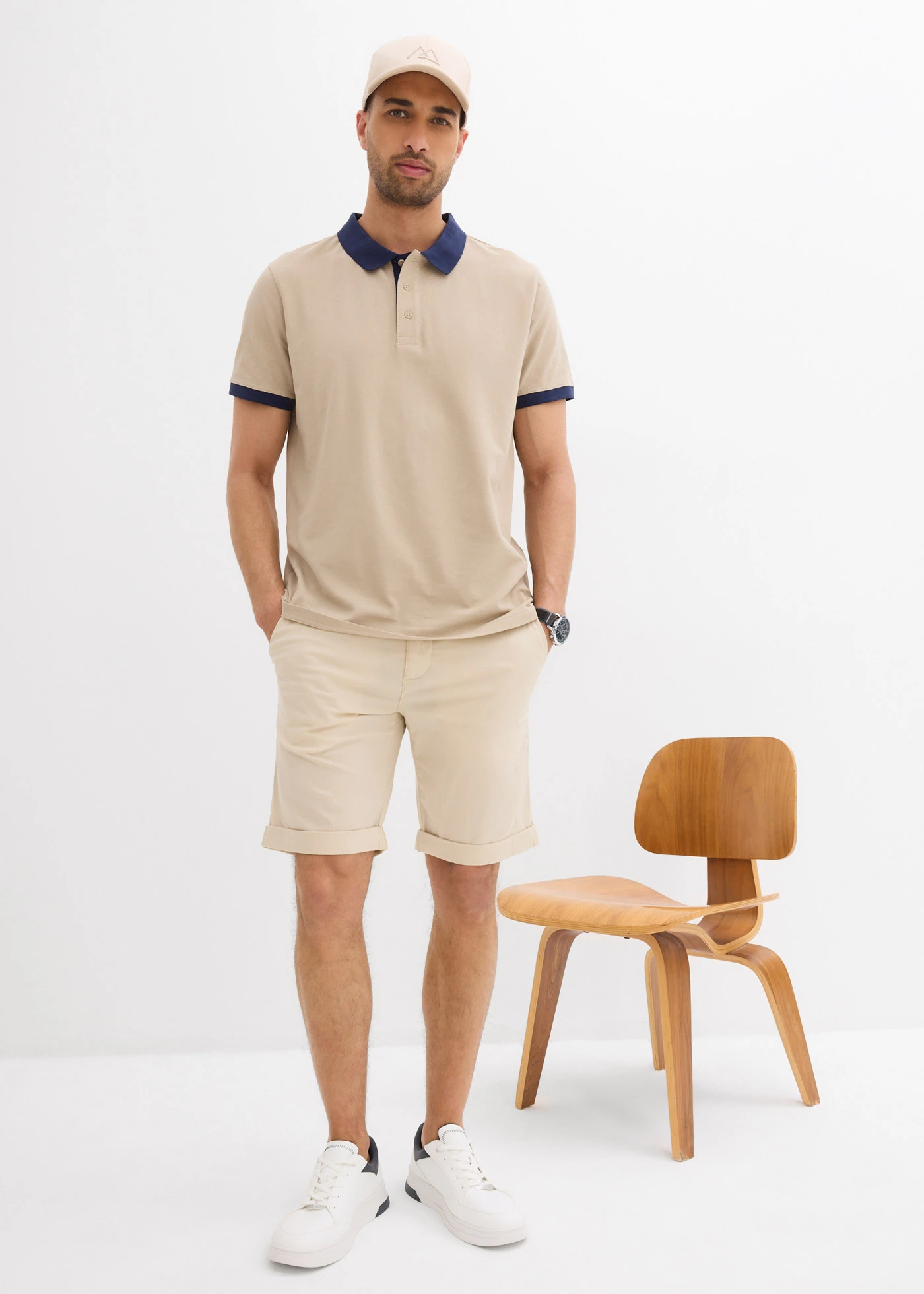 Piqué poloshirt van biologisch katoen • sand • bonprix online shop