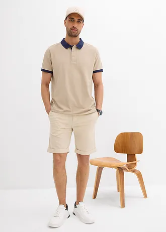 Piqué poloshirt van biologisch katoen • sand • bonprix online shop