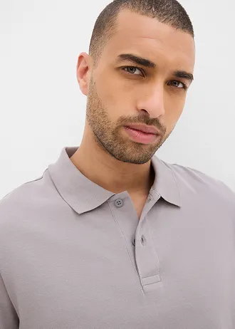 Polo en maille piquée, 100% coton • gris • Boutique bonprix