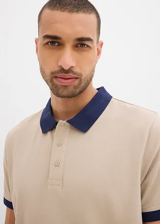 Piqué poloshirt van biologisch katoen • sand • bonprix online shop