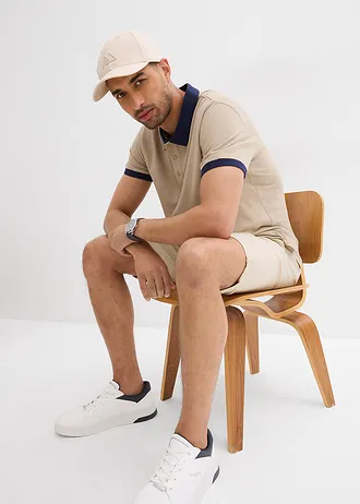 Piqué poloshirt van biologisch katoen • sand • bonprix online shop