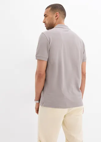 Polo en maille piquée, 100% coton • gris • Boutique bonprix