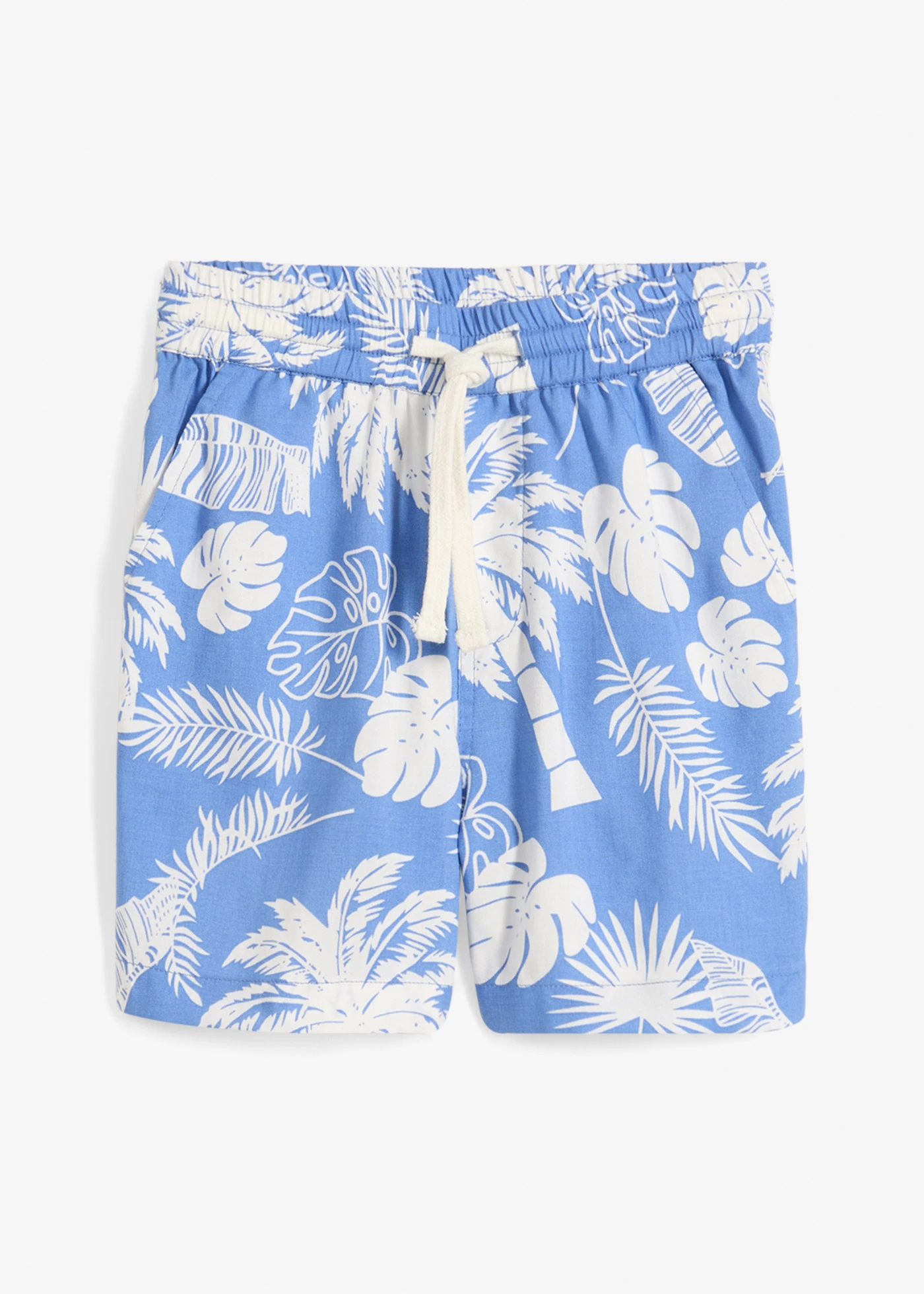 Belebújós rövidnadrág puha viszkózból • égkék-gyapjúfehér mintás • bonprix áruház