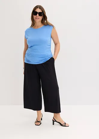 Top ze splývavé viskózy, barva: světle modrá